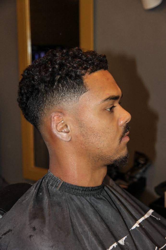 Curl fade haircut